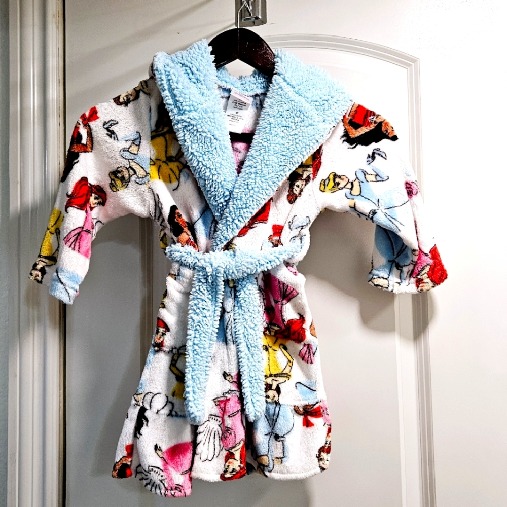 Disney Princess Fleece Robe with Hood - Moana, Ariel, Belle & Cinderella